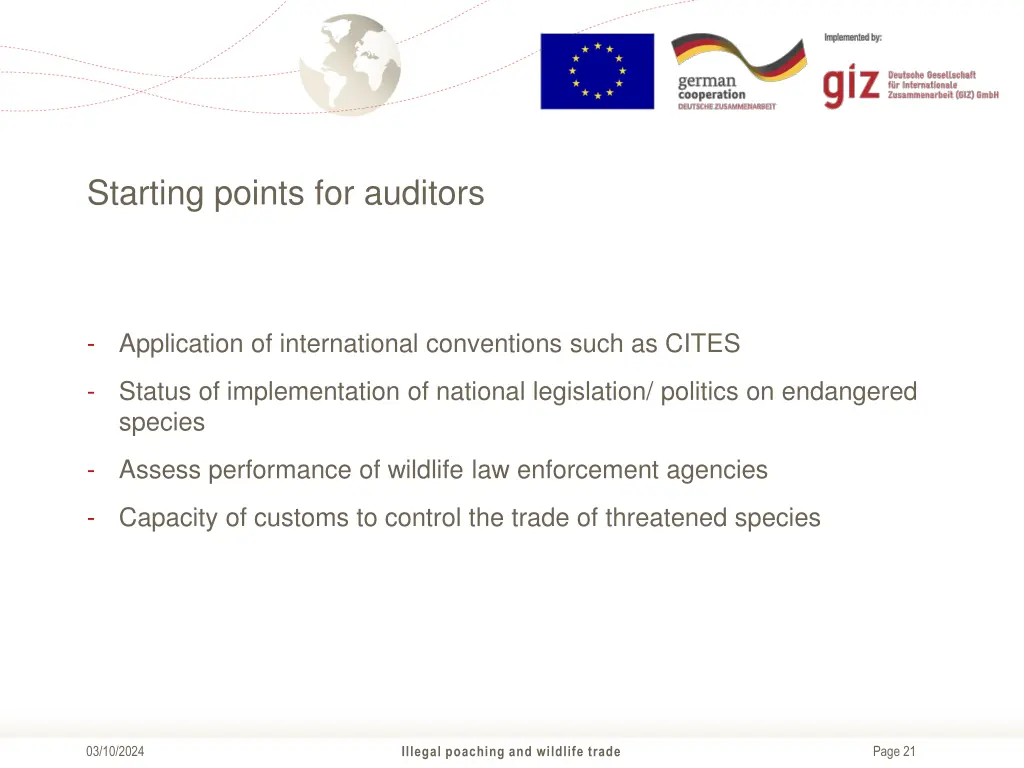 starting points for auditors