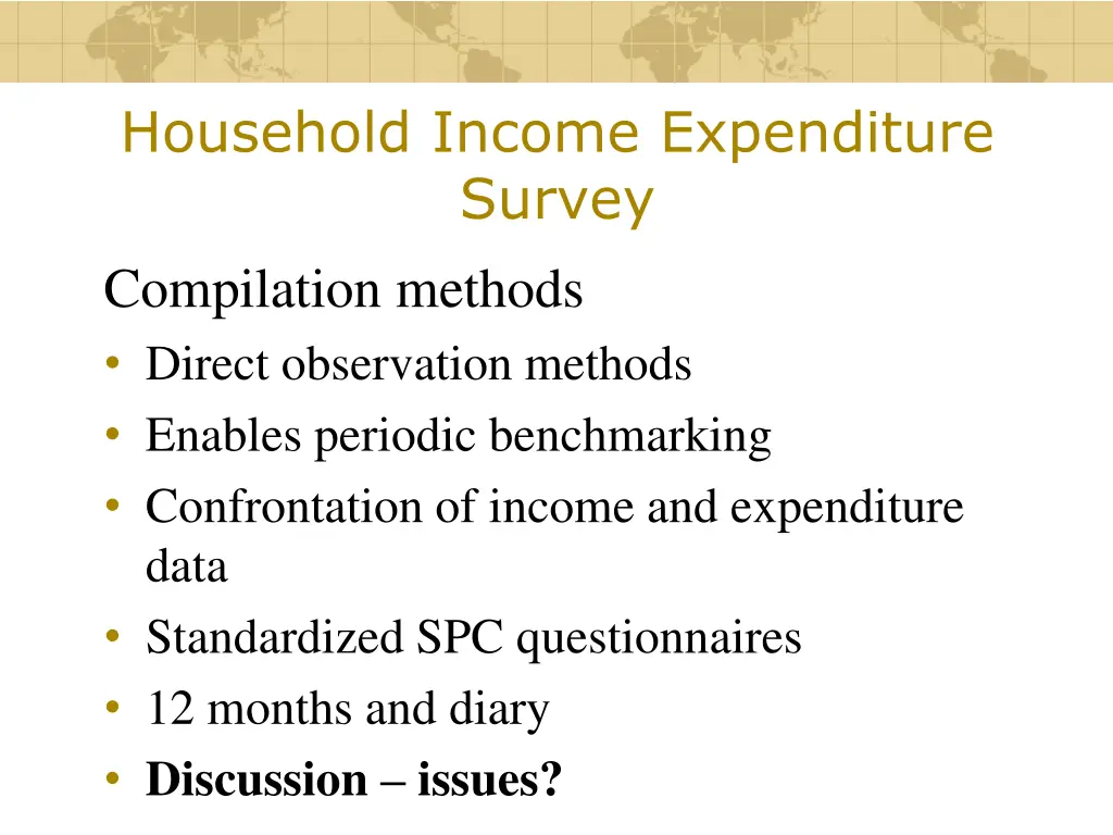 household income expenditure survey compilation