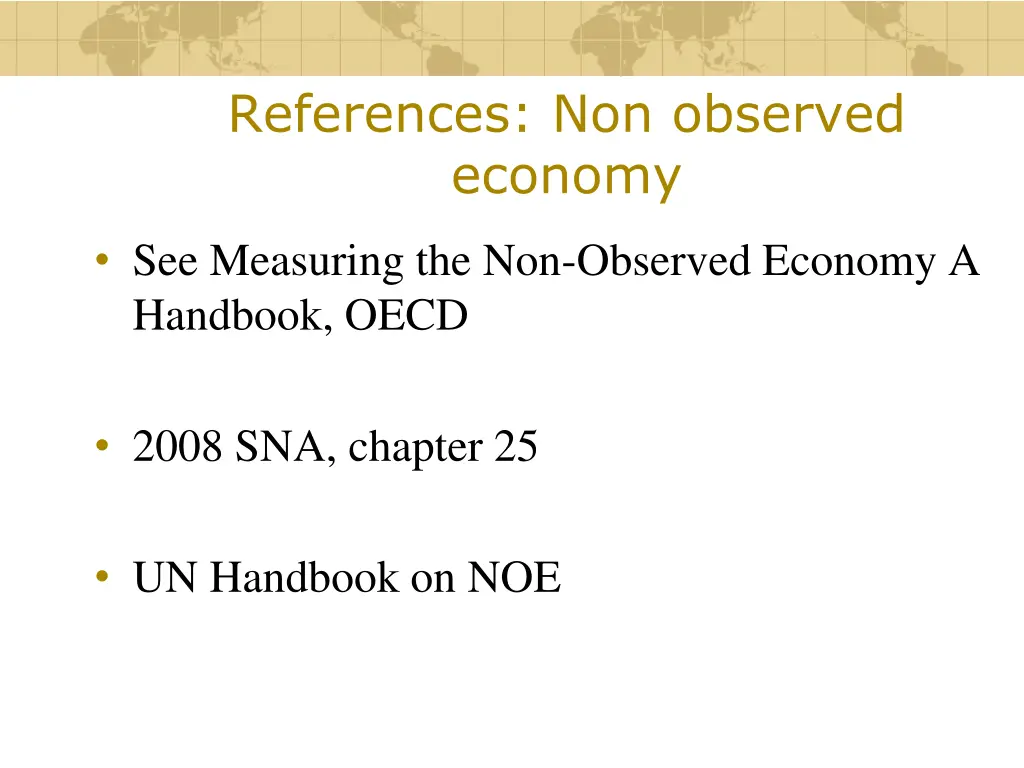 references non observed economy