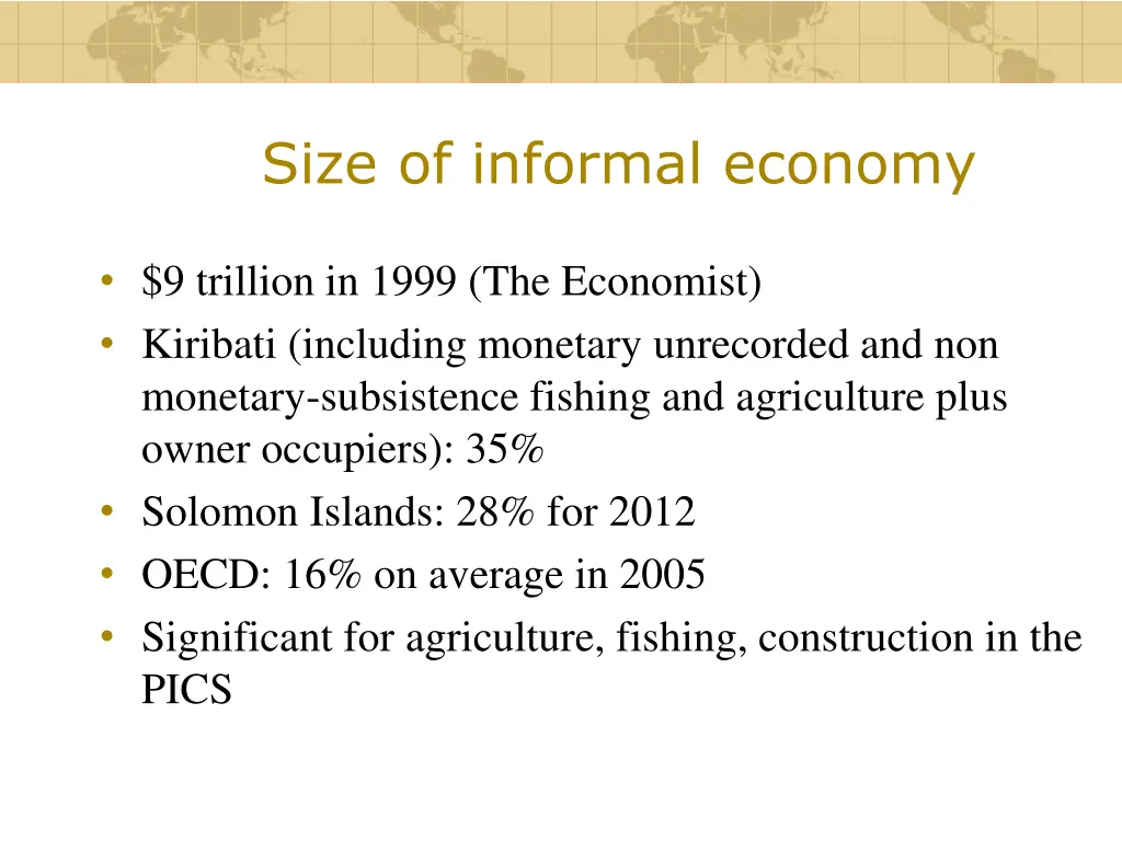 size of informal economy