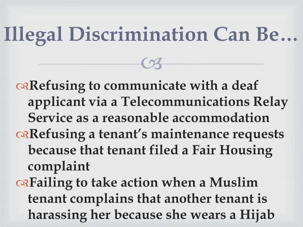 illegal discrimination can be 1