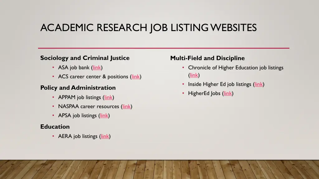 academic research job listing websites