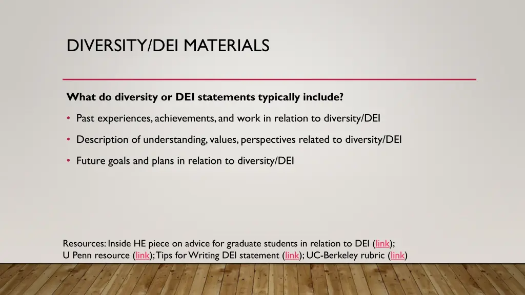 diversity dei materials