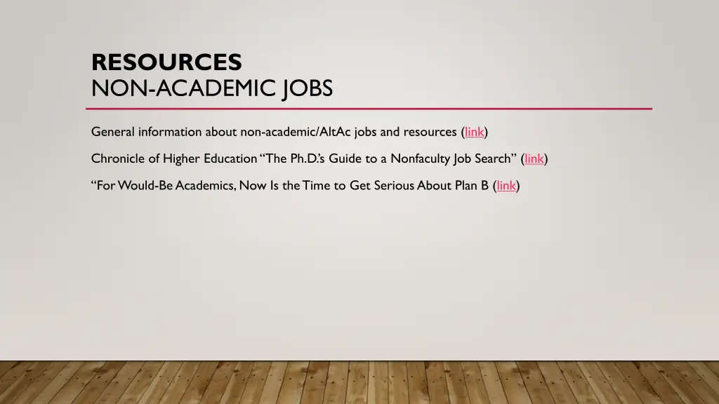 resources non academic jobs