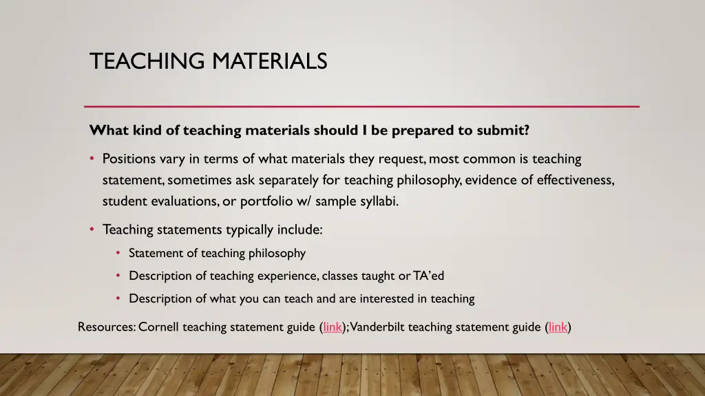teaching materials