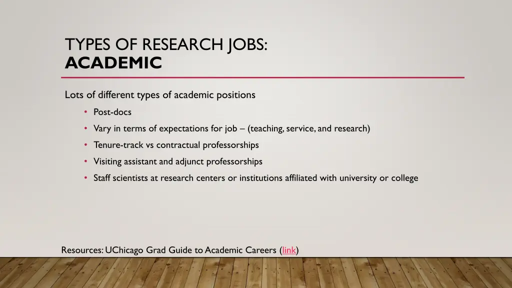 types of research jobs academic 1