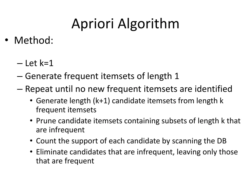 apriori algorithm