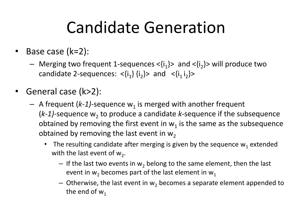 candidate generation