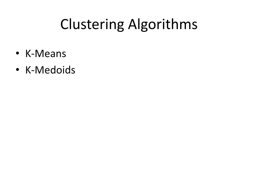 clustering algorithms 1