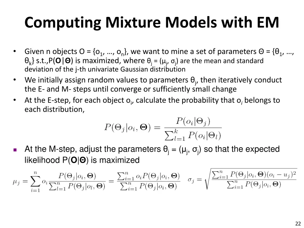 computing mixture models with em