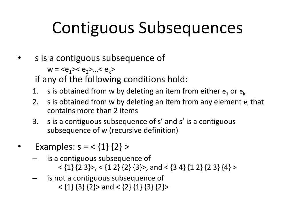 contiguous subsequences