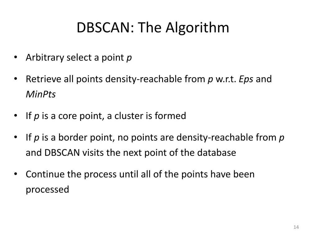 dbscan the algorithm