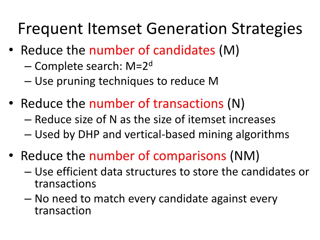 frequent itemset generation strategies reduce