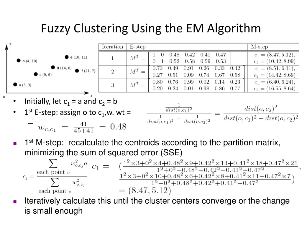 fuzzy clustering using the em algorithm