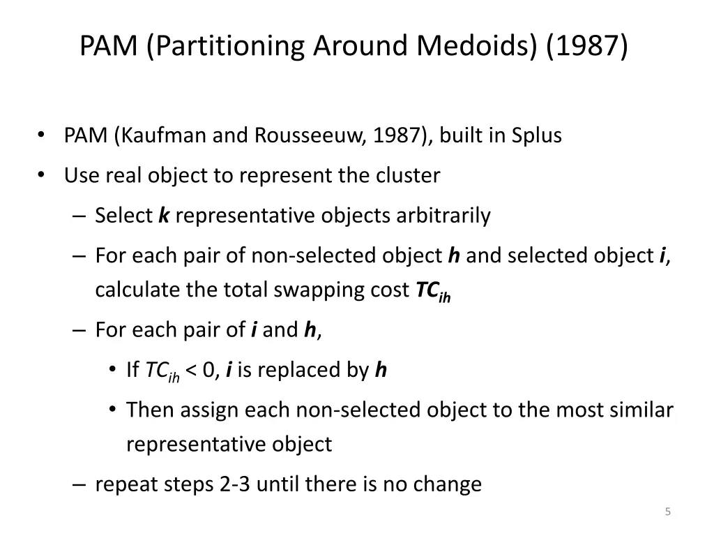 pam partitioning around medoids 1987