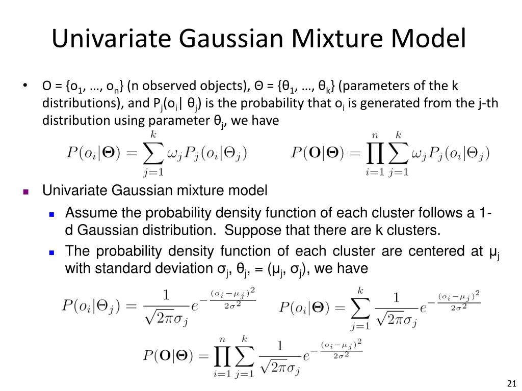 univariate gaussian mixture model