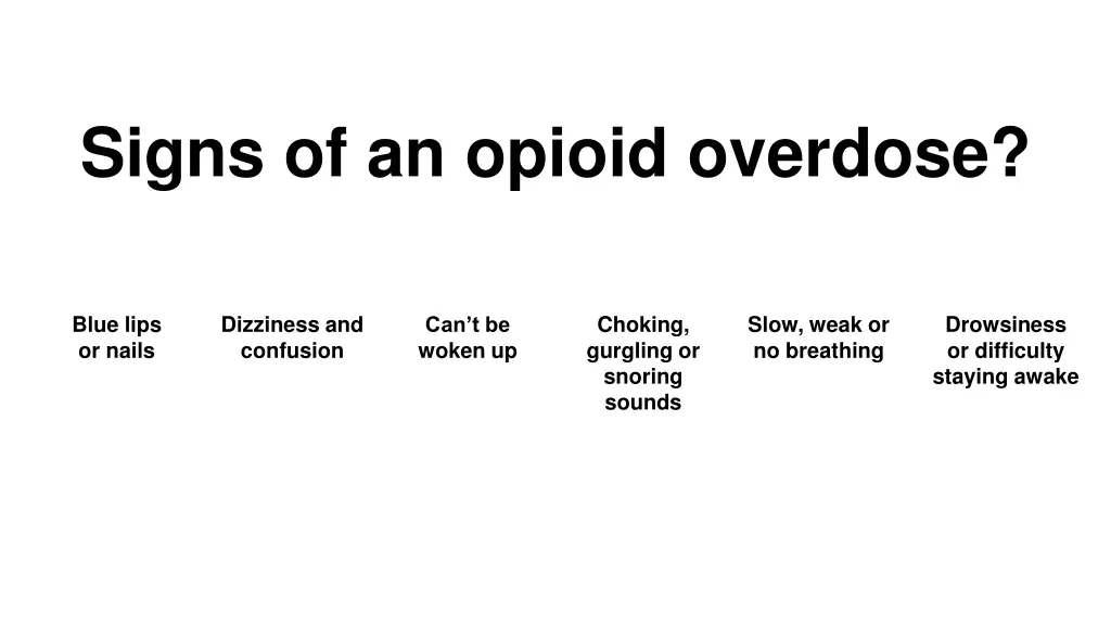 signs of an opioid overdose