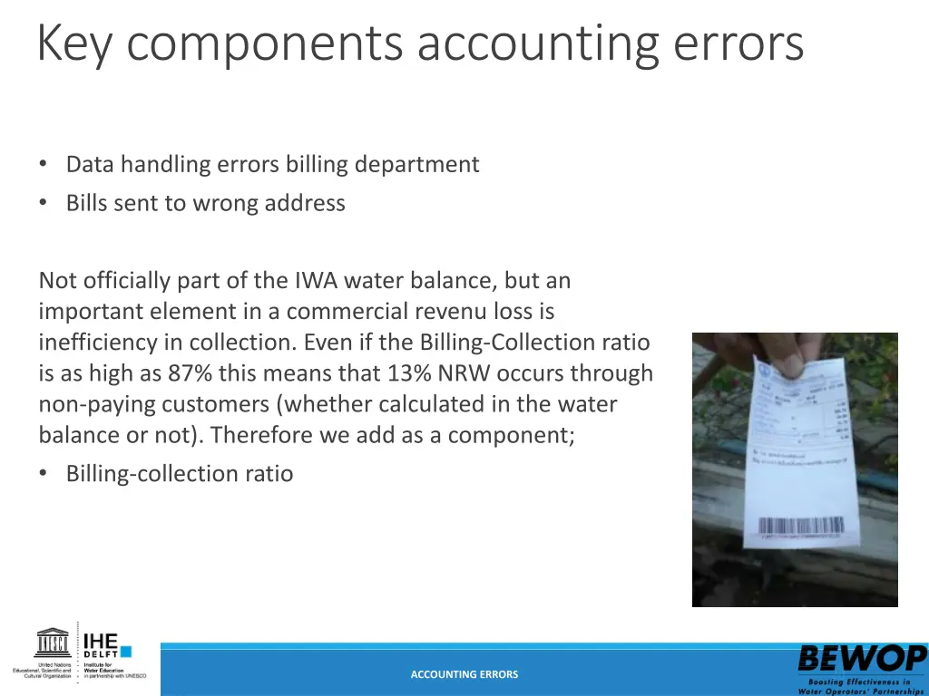 key components accounting errors