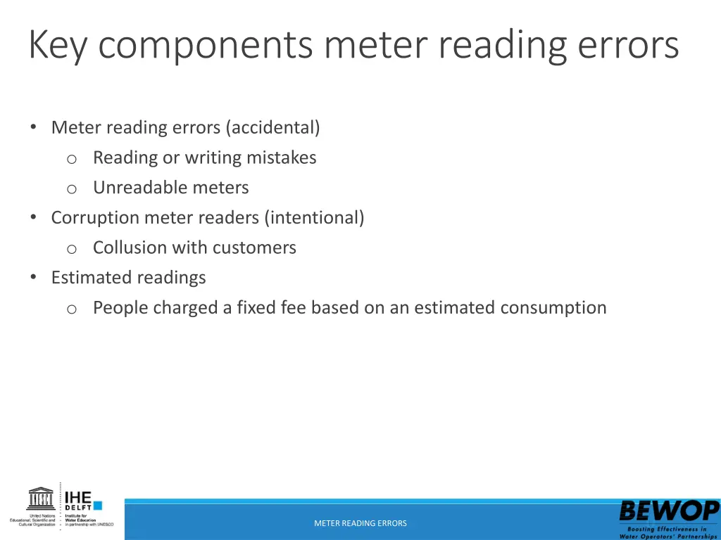 key components meter reading errors