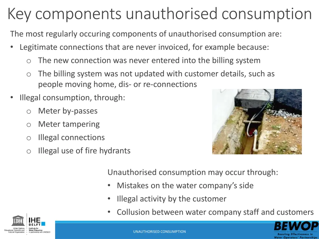 key components unauthorised consumption