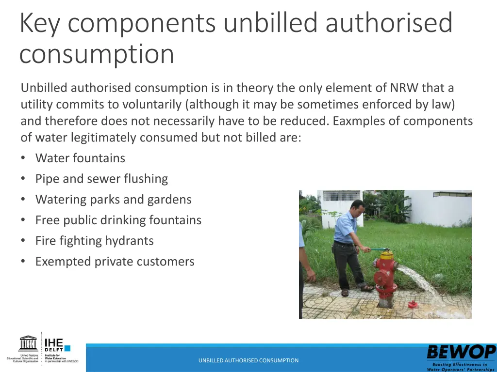 key components unbilled authorised consumption