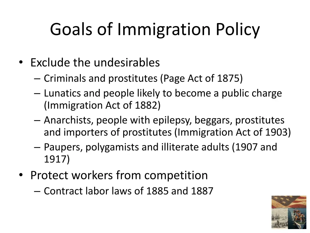 goals of immigration policy