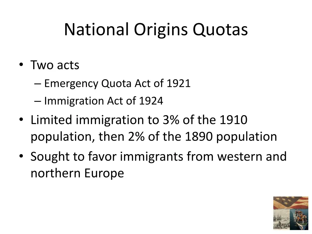 national origins quotas