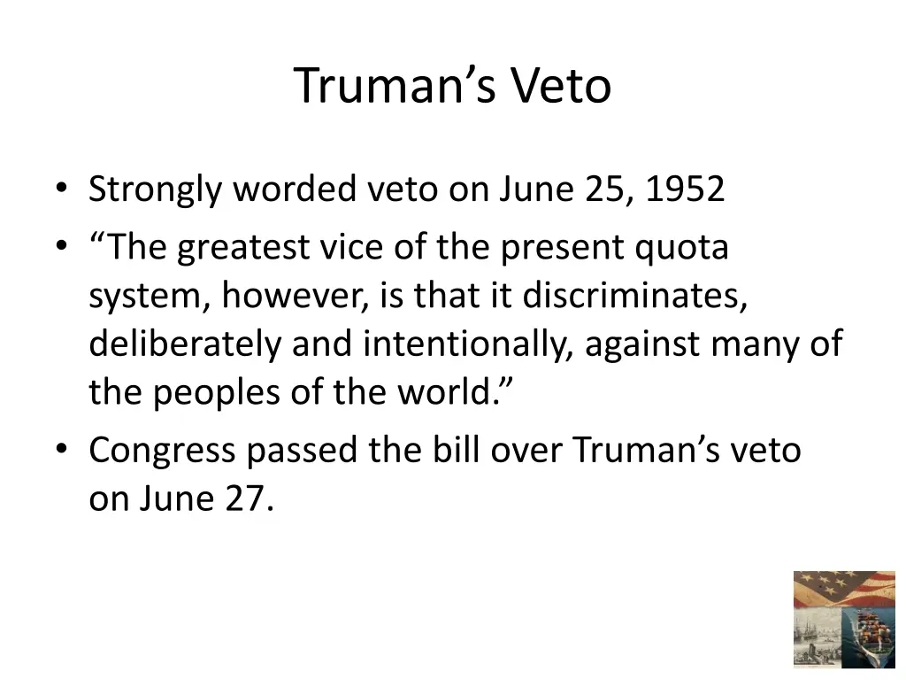 truman s veto