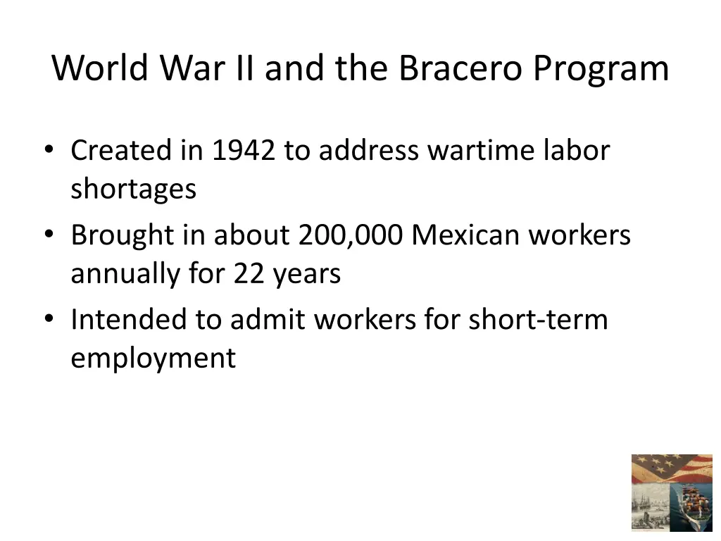 world war ii and the bracero program