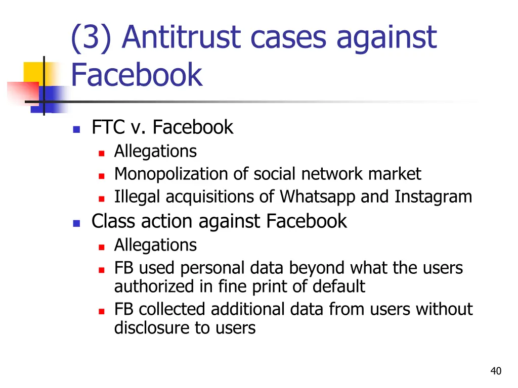 3 antitrust cases against facebook