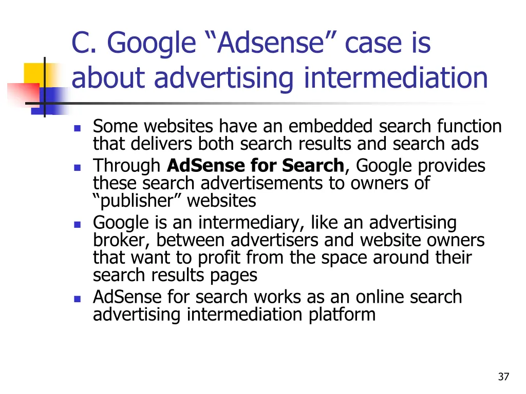 c google adsense case is about advertising