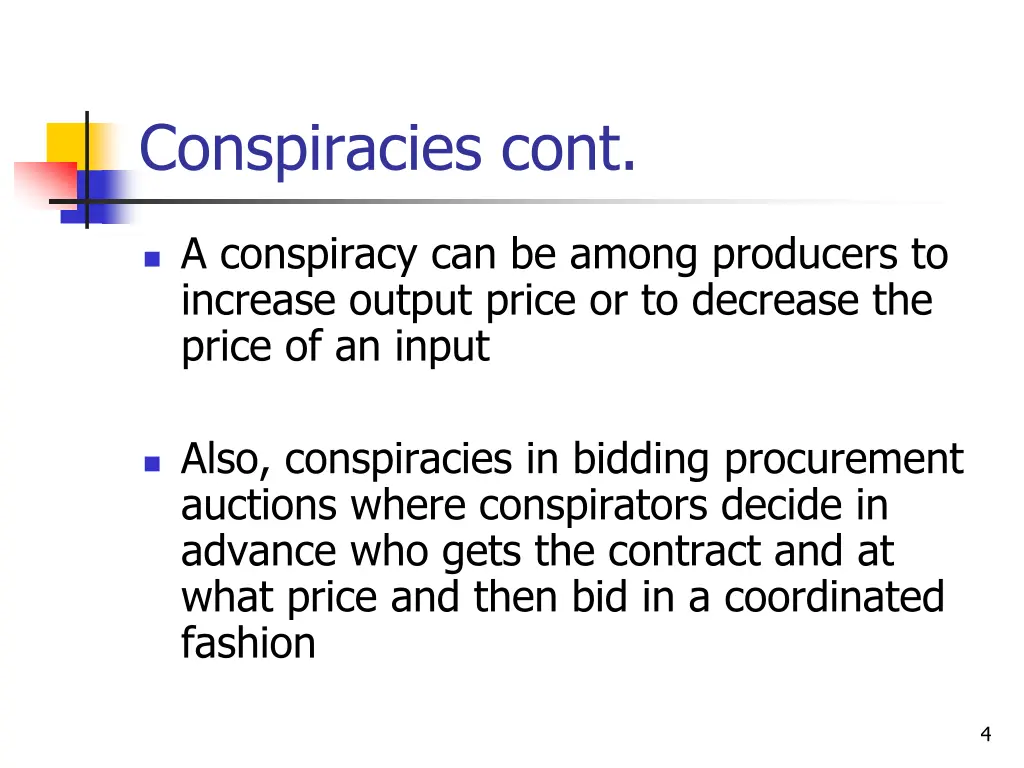 conspiracies cont