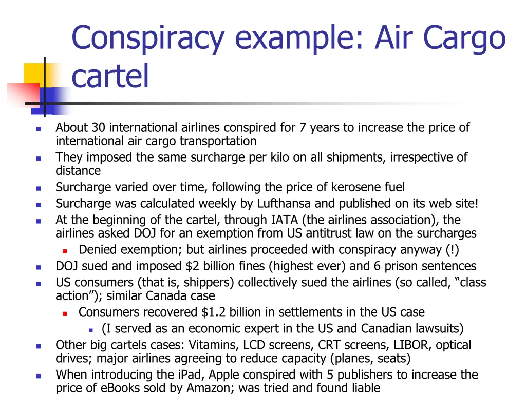 conspiracy example air cargo cartel