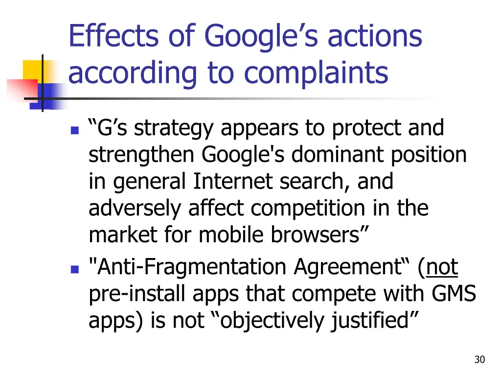 effects of google s actions according