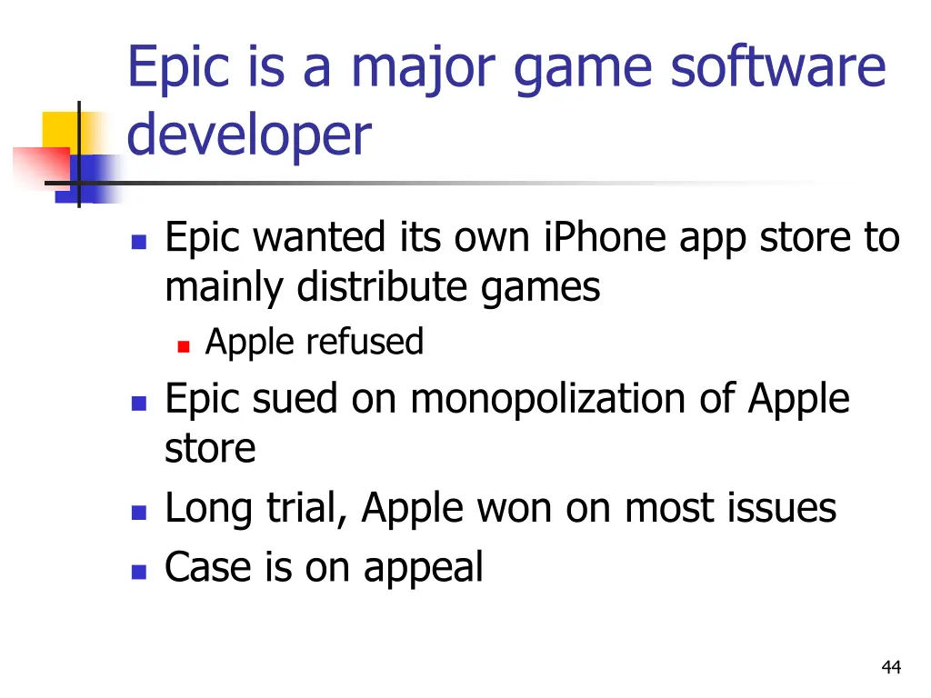 epic is a major game software developer