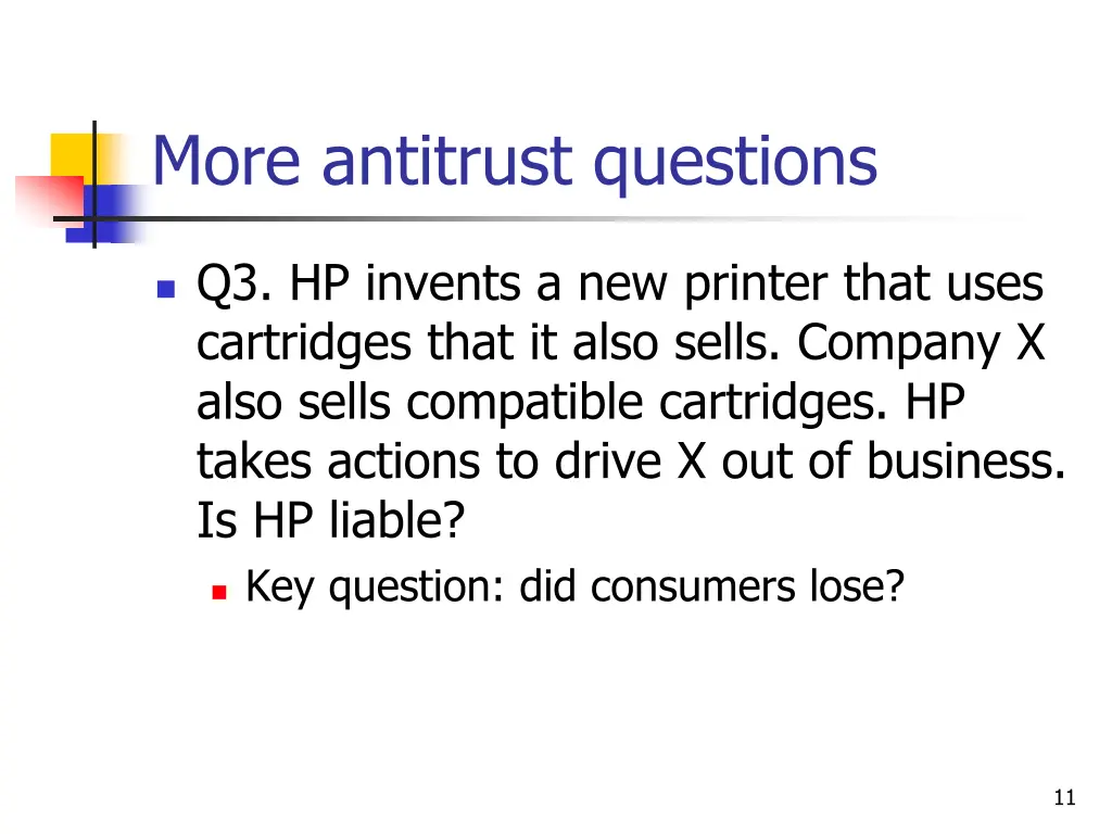 more antitrust questions