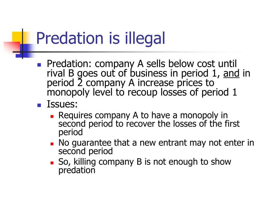 predation is illegal