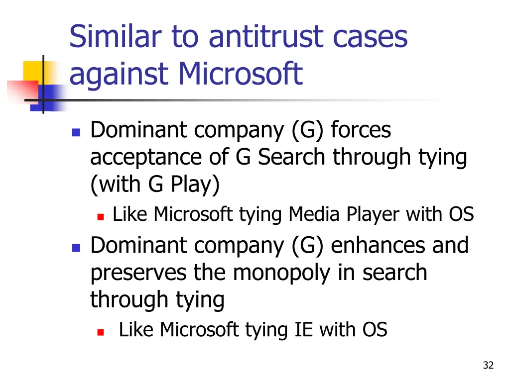 similar to antitrust cases against microsoft