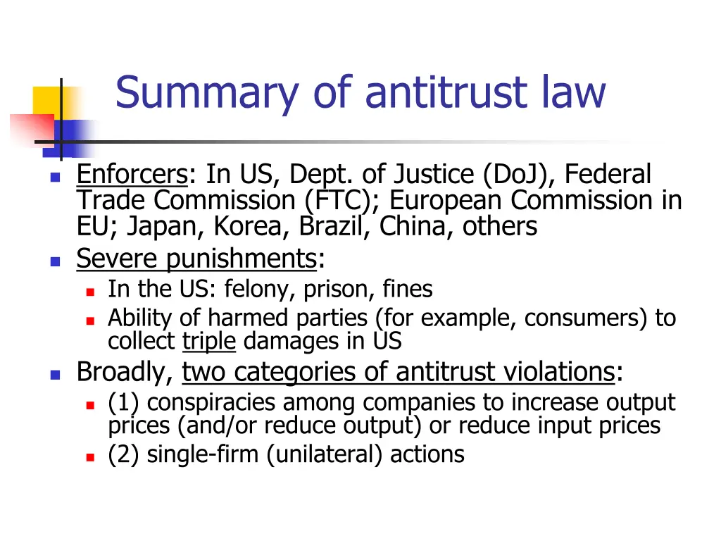 summary of antitrust law