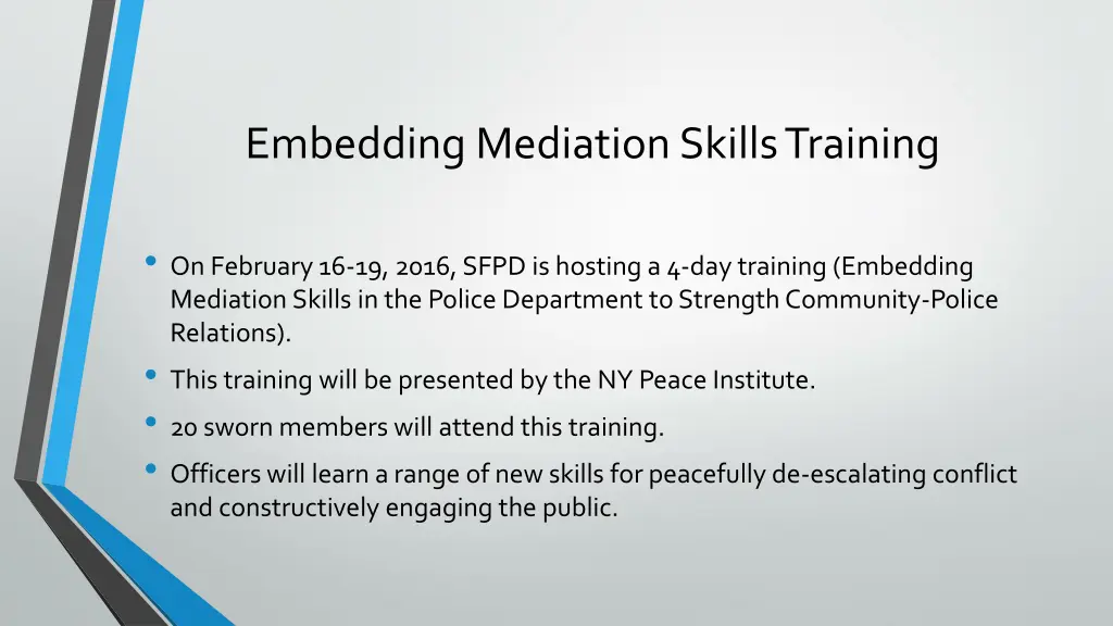 embedding mediation skills training