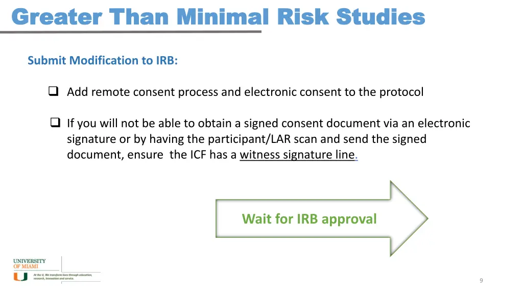 greater than minimal risk studies greater than