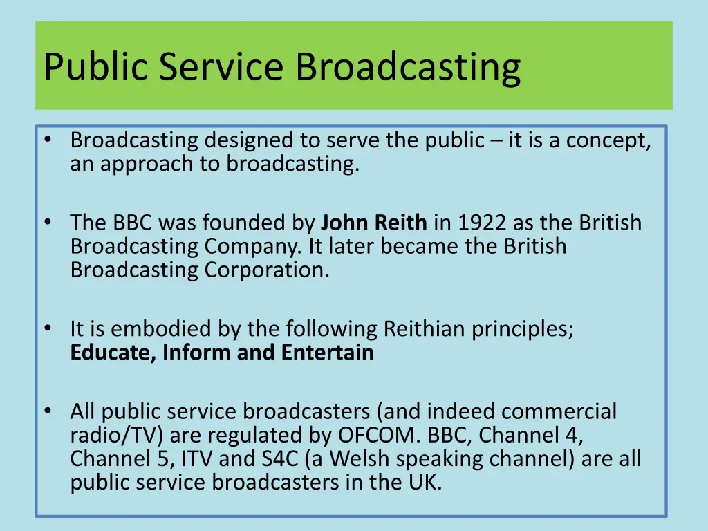 public service broadcasting