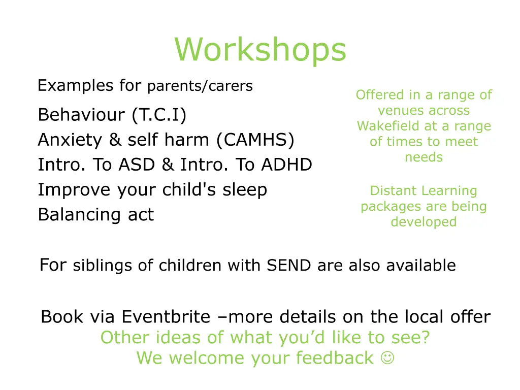 workshops