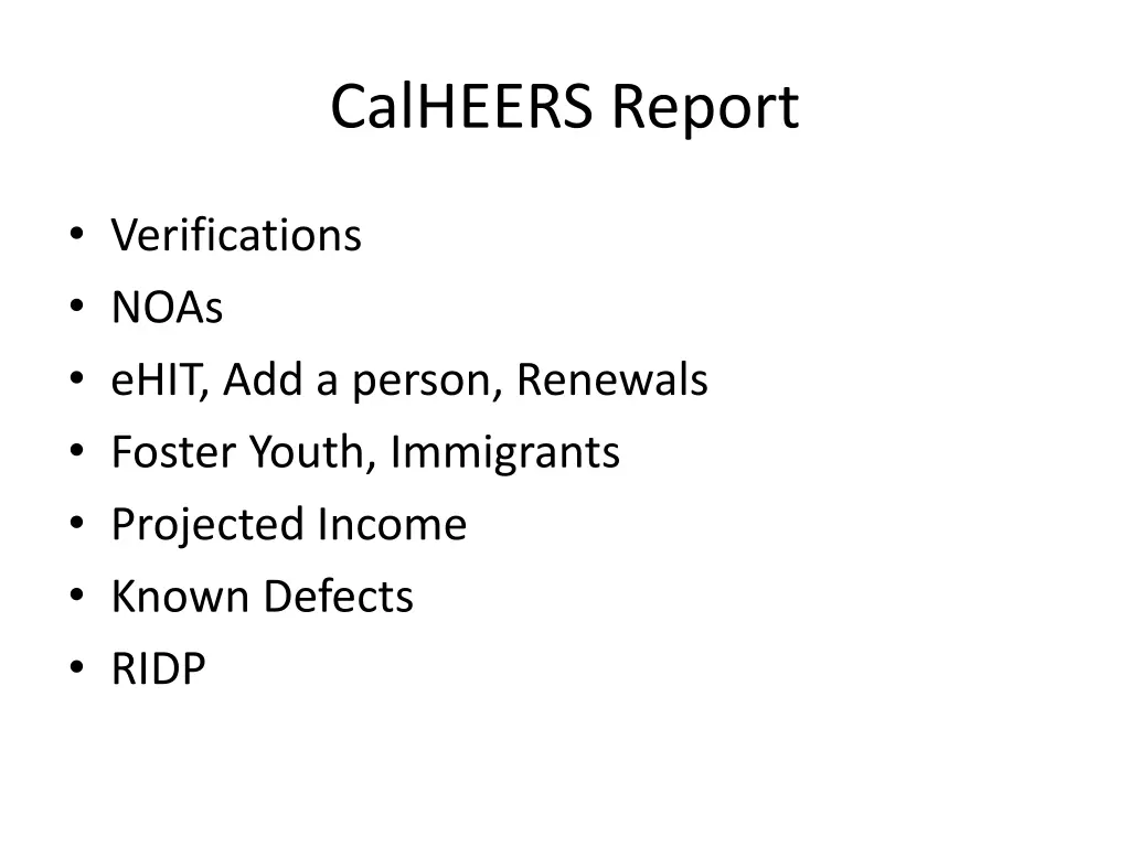 calheers report