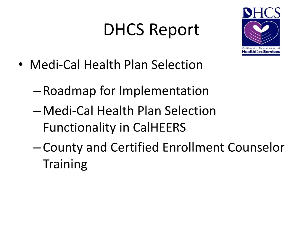 dhcs report