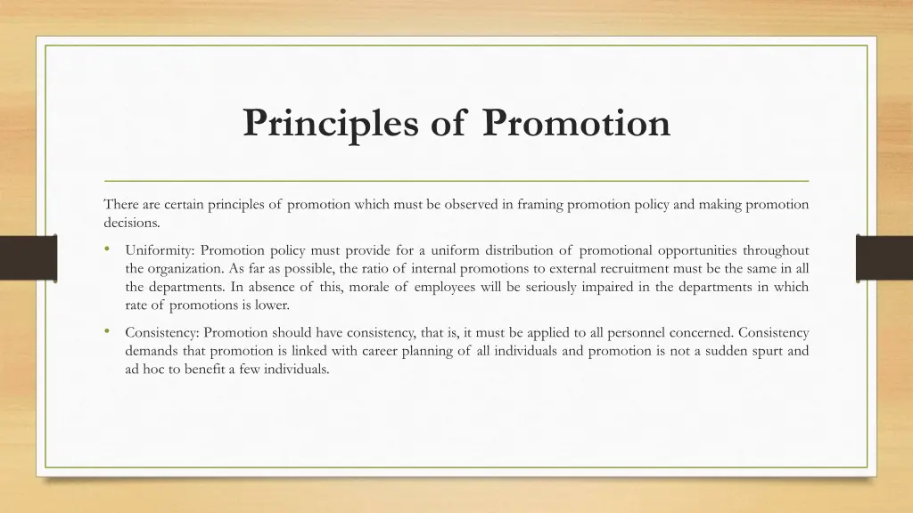 principles of promotion