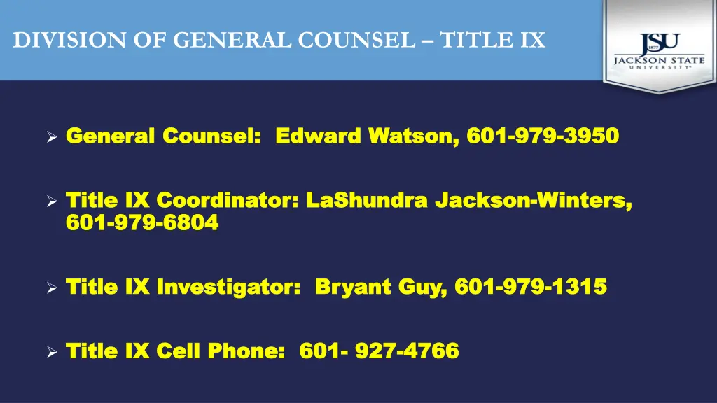 division of general counsel title ix