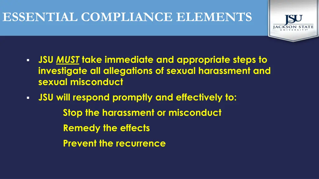 essential compliance elements