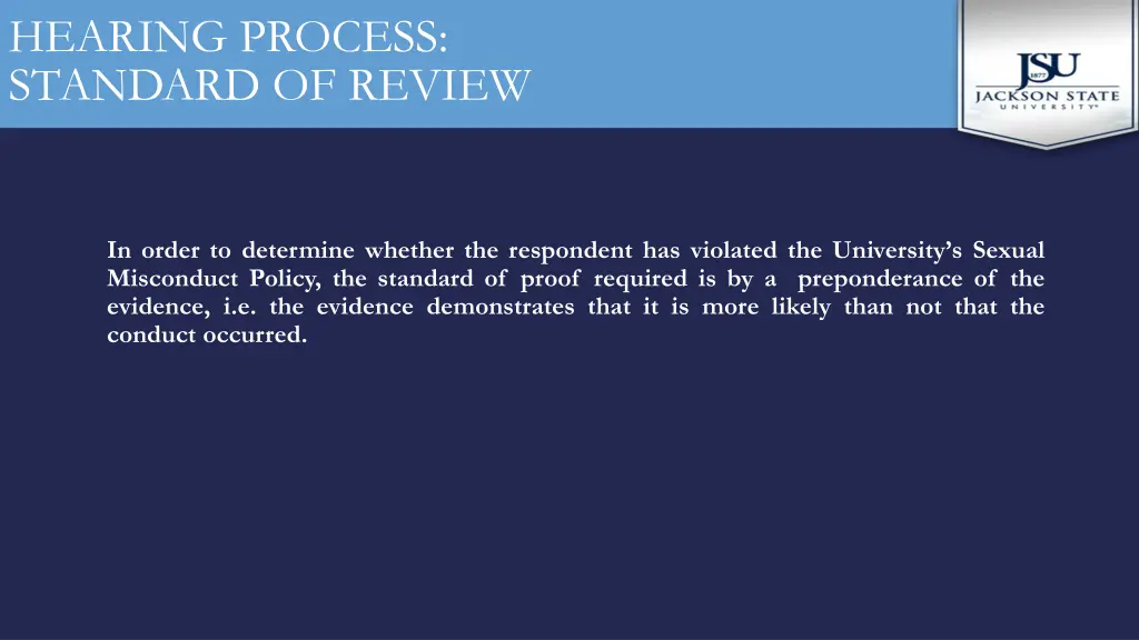 hearing process standard of review