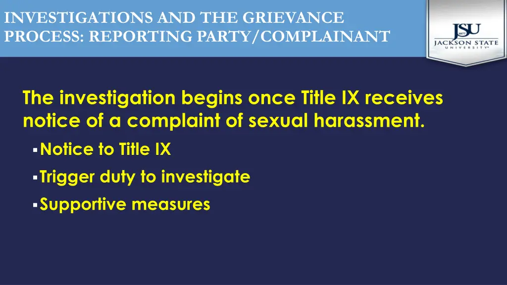 investigations and the grievance process